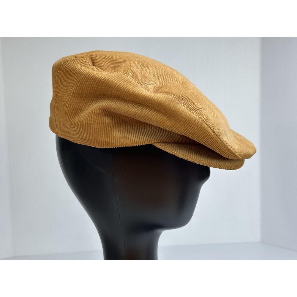 Vintage United Hatters Cap & Millinery Workers Flat Cap Hat Corduroy Tan